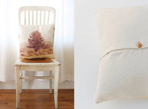 Art isn&#x27;t just for your walls! Learn how to make this landscape pillow here.