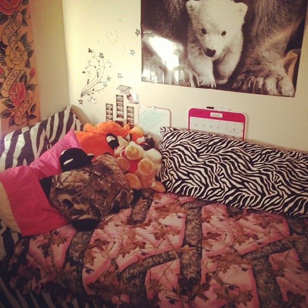 We're talking animal prints, animal posters, stuffed animals and furry sheets. Add some camo to bring the look together.