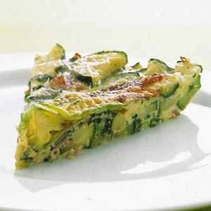 Filled with zucchini, chard and plenty of herbs, we particularly like to make this eggy bake whenever we have any leftover veggies or greens lying around that need a little revitalization.