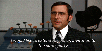 Pants party? Sounds risque...Just be sure you aren't accidentally joining a political party.