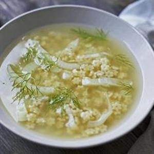 With just 3 ingredients, and some light seasoning, this simple soup is a great way to introduce the flavor of fennel to the uninitiated. It's also extremely comforting for those first of fall sore throats, as fennel has been known to suppress coughs.