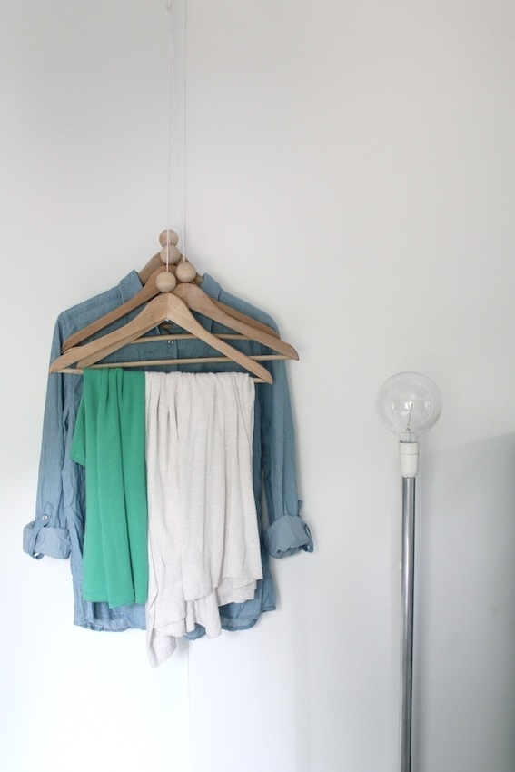 More corner tricks: Hang some hangers.