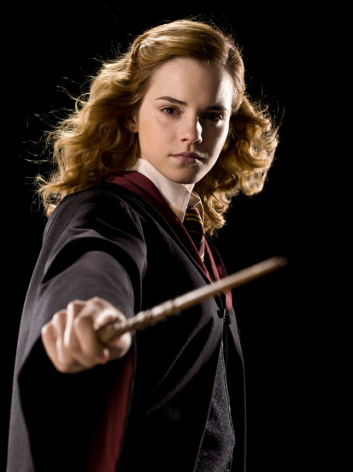 Emma Watson as Hermione Granger in Harry Potter (2001-2011).