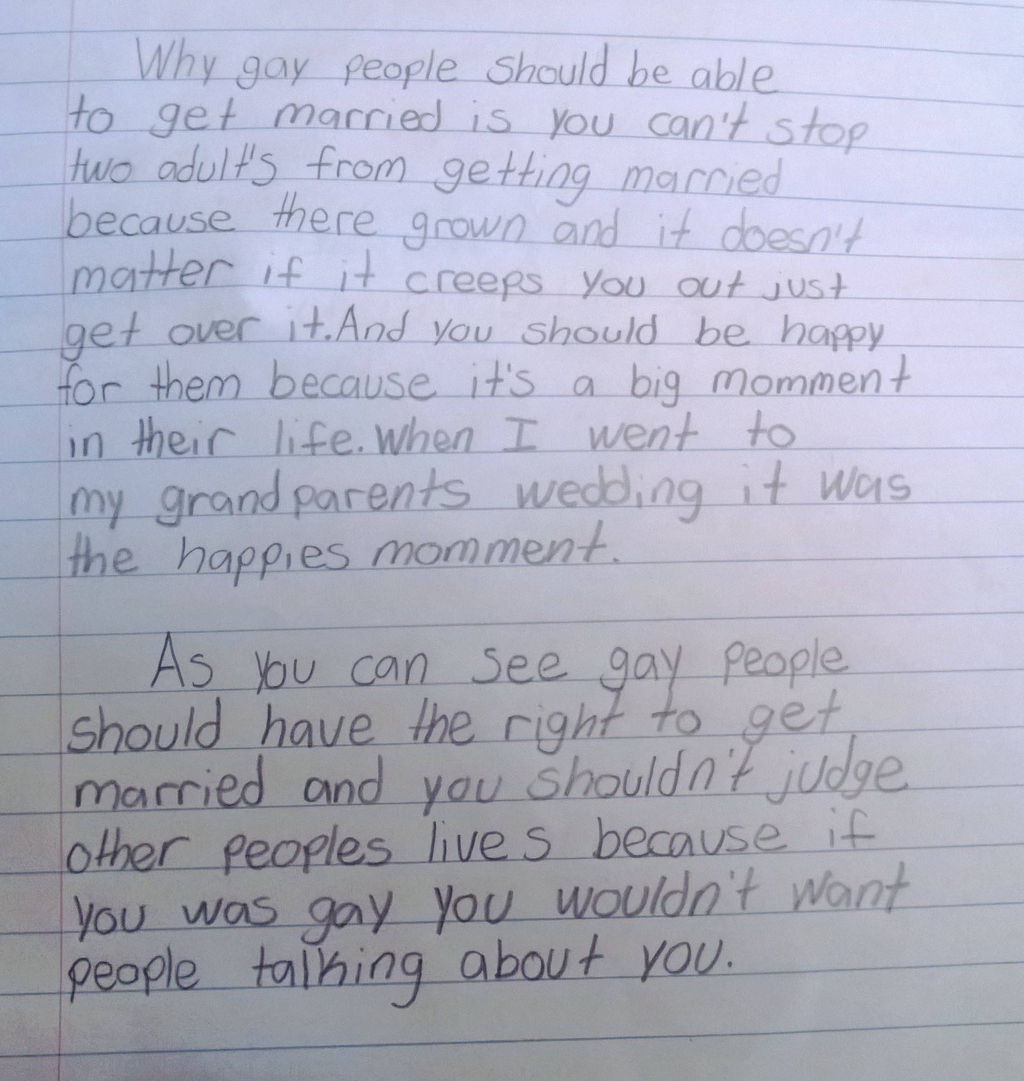 Opinion essay about gay marriage
