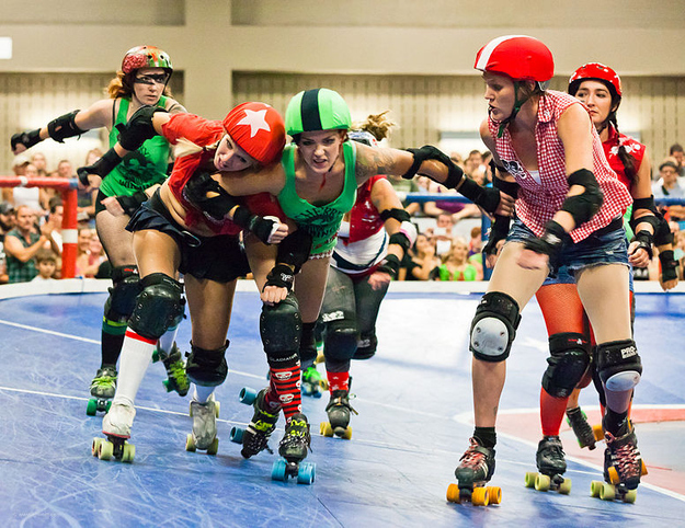 The chest is usually the number one target zone in roller derby. Other areas that are allowed are the hands, hips, abdomen and front/sides of the player's legs. The neck, back, and leg below the thigh are illegal target zones and can result in a penalty.