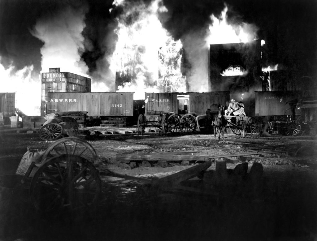 For the burning of Atlanta Depot in Gone With the Wind, they torched scenery pieces from The Garden of Allah and King Kong. Telephone lines were clogged with people thinking that MGM was on unintentionally on fire.