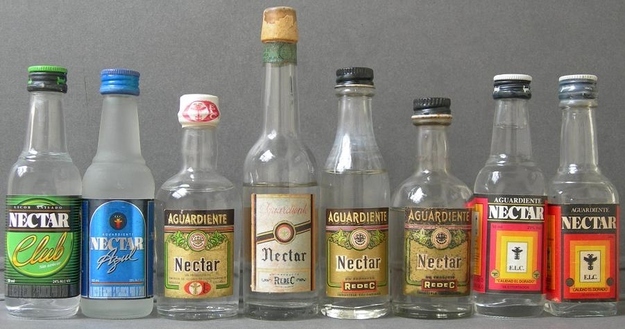Aguardiente, or Fire Water. A derived liquid from sugarcane with a 60% of alcohol and an anise flavor to it. It will cure broken hearts, will make you braver, stonger and stupider.