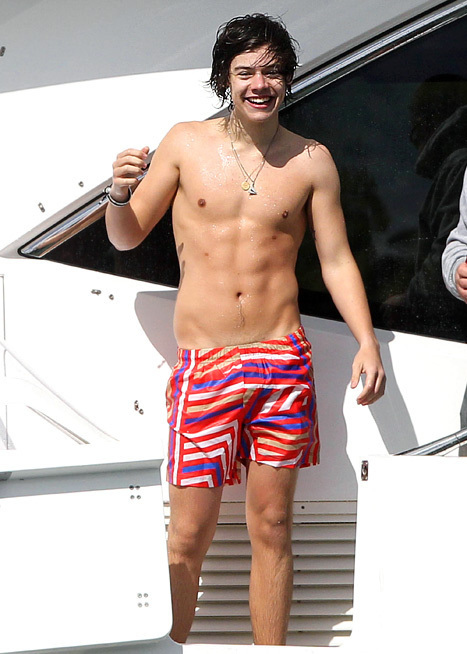 Now here’s Taylor Swift’s Ex – Harry Styles, he’s coming in fresh out of the water in Australia or some foreign and very warm place. Really like what he’s done with the abs. 7 out of 10.