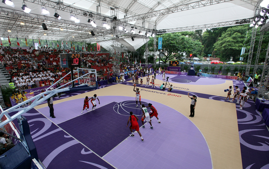 FIBA started testing this format at the 2007 Asian Indoor Games and 3-on-3 made its worldwide competitive debut at the 2010 Youth Olympics in Singapore, featuring 40 teams from 38 different countries.