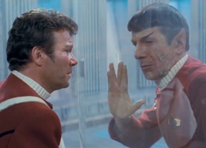 Spock dying in The Wrath of Khan