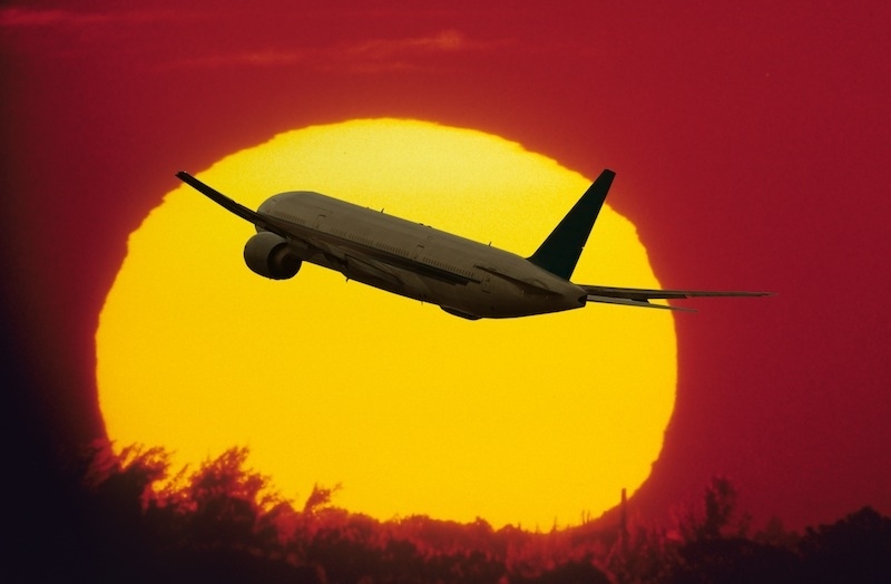 The Boeing 777-200LR can travel 10,793 miles at a max speed of 560 mph at a cruise altitude of 35,000 feet.