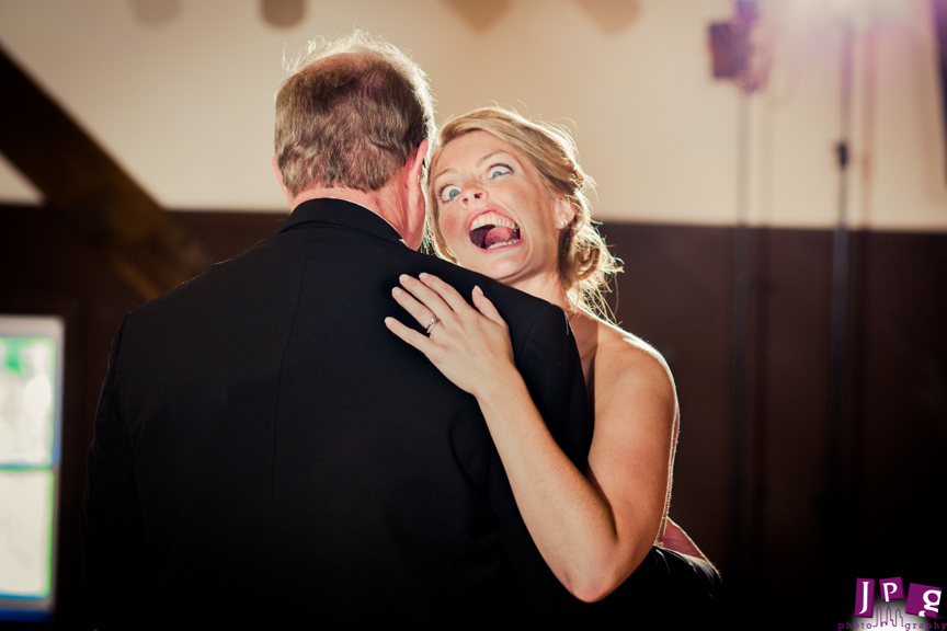 This father trying to share a special dance with is daughter... while she makes faces for the camera.