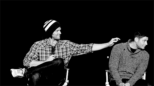 -Jensen: Nine months out of the year, we're stuck with each other literally 24/7 a week...we're constantly together. And even when we're not actually working together....we always find ourselves choosing to hang out and be together. -Jared: We even lived with each other!-Jensen: We did.-Jared: We were in each other's weddings!-Jensen: We were.-Jared: And when we leave Canada for break we're combining our families to do Christmas together in Texas this year!