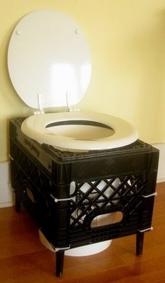 Use a bucket and a milk crate as an emergency toilet.