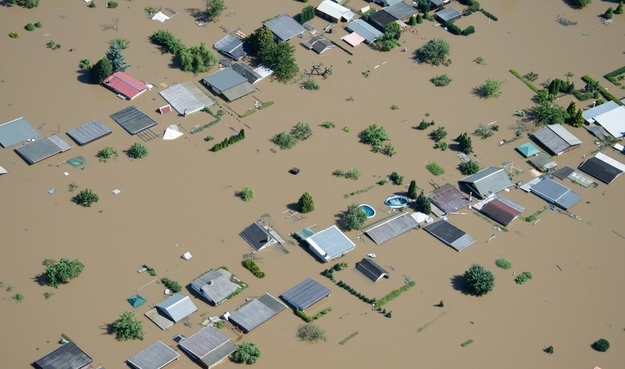 Flooded alotment gardens in Riesa on June 5.