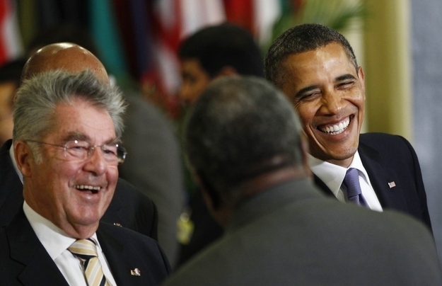 Obama and Austrian President Heinz Fischer.