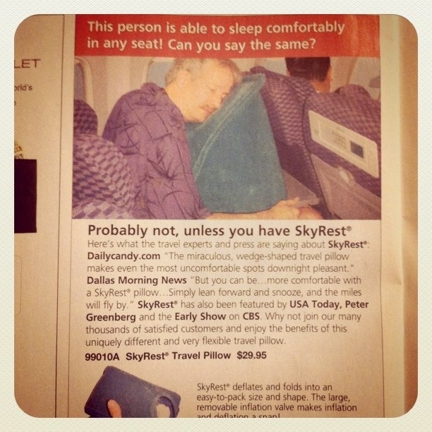 SkyRest pillow availbe for purchase HERE. You know you want one.
