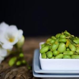 Look for edamame in the frozen foods section of your market & then spill this salad alongside all the meats you're grilling & cart it to all the picnics you attend for the rest of the season.