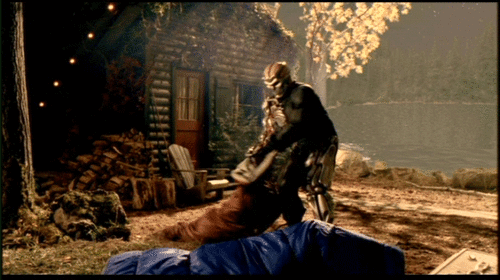 After killing a bunch of shit and essentially destroying the space ship, Jason winds up back on Earth. By a lake. With sleeping bags. And thus ends the story of our hero. For now.