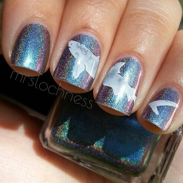 Shark Week Nail Art Nail Art By Celine Pena Nailpolis Museum Of