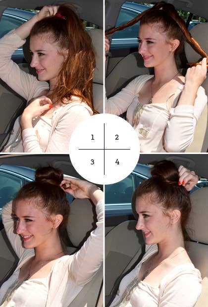 Here's an easy bun that you can do waiting at a stoplight in your car.