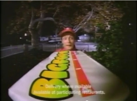 Pizza Hut’s Bigfoot pizza was a square, two-foot by one-foot gigantic pie of awesomeness. The pizza was tremendously successful for the first year or two, then popularity dropped and Pizza Hut discontinued the product. The pie was named “Bigfoot” due to it’s enormous size.
