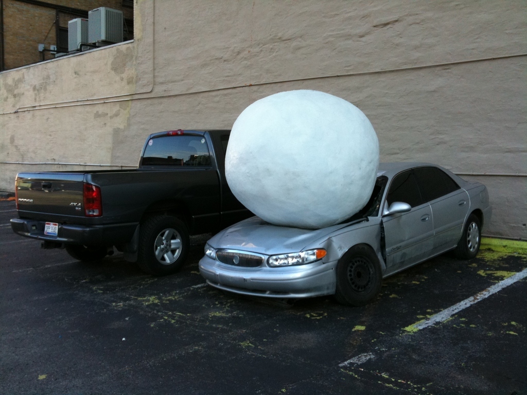 Gone are the days where a hailstorm meant a few friendly pebbles bouncing off of your roof. This hailstone is a life-ruiner.