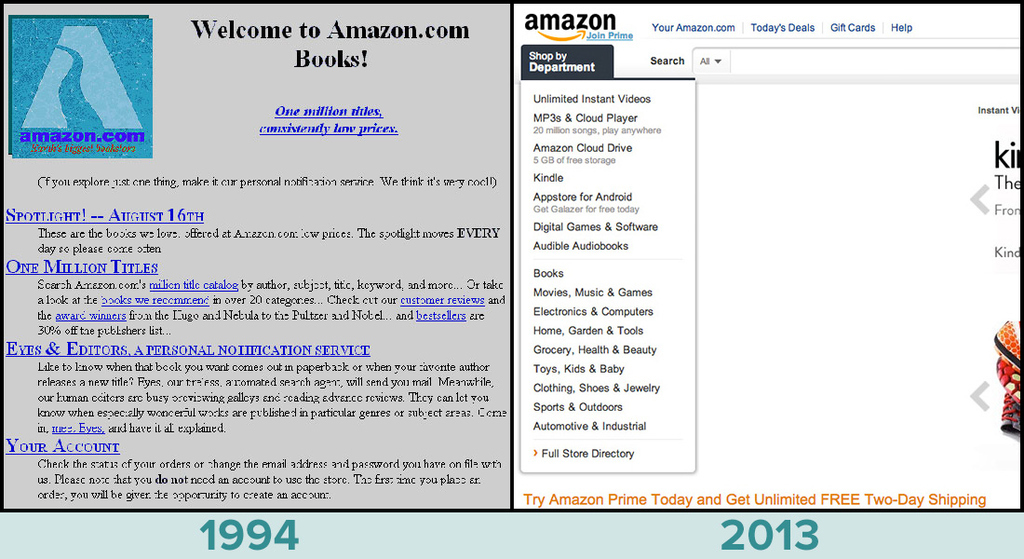 Mmmmm…html. Love it. When Amazon was just for books, the internet was so young that people didn't question the design choices. They were mostly just trying to master hand-eye coordination with the cursor.
