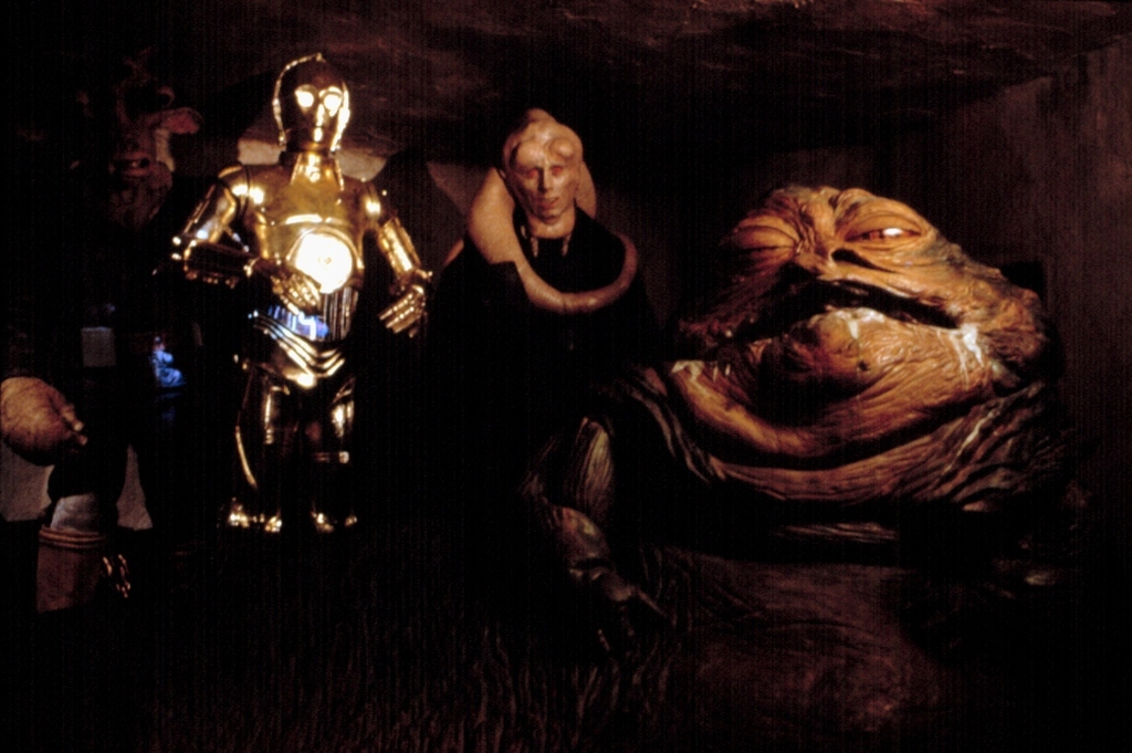 The language spoken by Jabba the Hutt and the rest of his slithery brethren was originally developed by Ben Burtt, the sound designer for Star Wars, and was derived from Quechua, a language indigenous to South America. Notable phrase:Goopta mo bossa! - May your mind not evaporate!