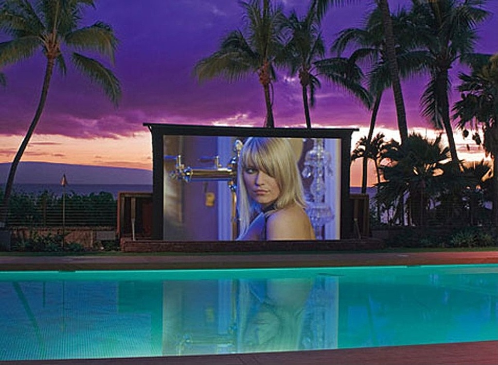 Enjoy the feature film poolside.