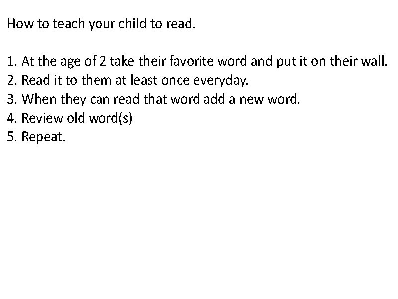 Steps to learn to read