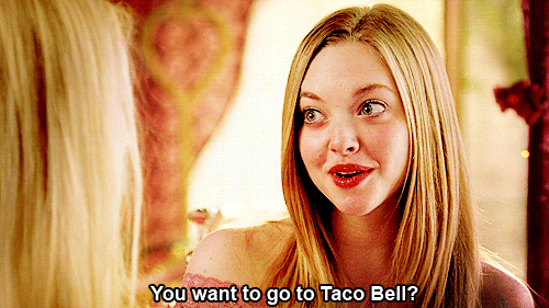 YES Karen. We're starving and we're crying our eyes out over the end of The Office. So, we DO want to go to Taco Bell, like right now.