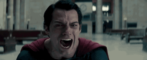 His super-pain looks like it's about to burst the super-vein in his super-forehead.