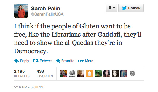 This is another parody account that sneakily spells Palin with a capital āiā instead of a lowercase "L."