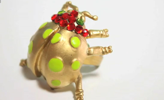 Gild a dollar store bug toy and add some jewlz to make it all pretty, sparkly, and look like you spent way more than fifteen cents for it! Pop the bug on a ring or a pinback and you got yourself some stylin' jewelry.You save: Bank