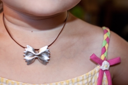 Dolce & Gabbana sold out of their $476 bowtie pasta necklace, but you can still get the $60 version from Diana Eng. Or make your own. The pasta bowties cost like a penny.You save: $475.99