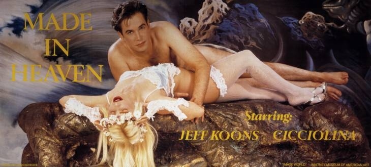 Jeff Koons (1955-) was married to porn star Cicciolina and, in 1989, created the Made In Heaven series. The work consisted of a series of sculptures, photographs and paintings of the couple in a variety of pornographic situations.