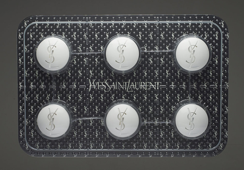 YSL (Yves Saint Laurent) blister pack of 6 pills, cast resin, 42" x 27"
