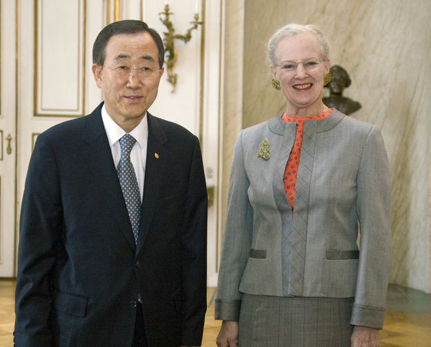 Denmark (whose Queen Margrethe II is shown here with Ban Ki-moon) is #13 in the world, with 39% representation.