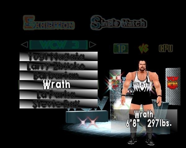 Wrath can only be unlocked with a game shark and is incomplete. Cage matches aren't in the game period.