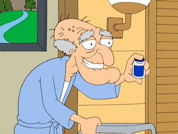 The most relentless cartoon character of them all... Herbert from Family Guy.