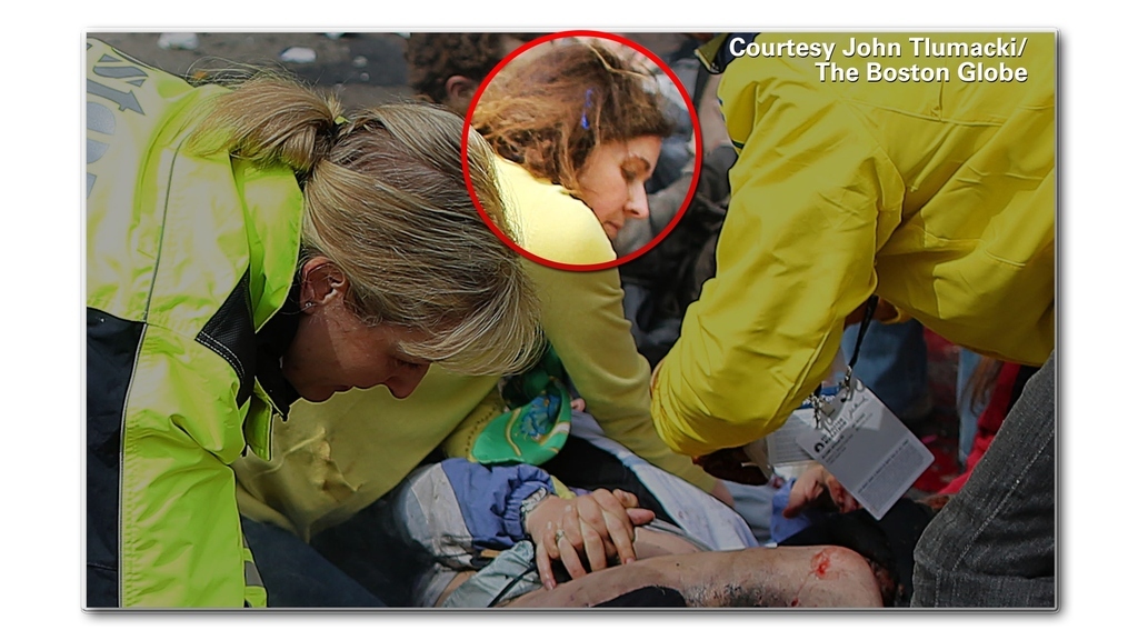 This is "Joan from California" she's an unsung hero from the Boston Marathon Bombings.