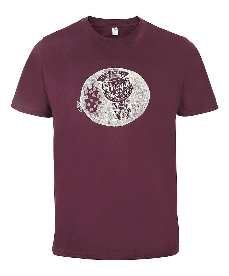 Scotland's national dish captured on a tee. For the full effect, try and find some tatty and neep themed trousers to go with it.