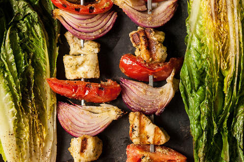 Greek salad is perfect just the way it is. But, for variety's sake. Recipe here.