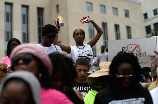 "The purpose of being here today is to make sure Trayvon Martin is not a moment, but a movement,"Joe Madison, a radio host based in Washington, told the 500 person crowd gathered in the nation's capitol. Demonstrators were led in a chant of: "We have come to stand our ground! We have come to stand our ground!"
