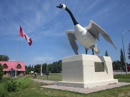 Comes from the Ojibwa word "wewe" which means wild goose. It's also home to this large goose sculpture.