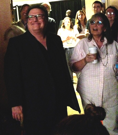 Roseanne drinks Starbucks before heading onto a panel to discuss her work in front of hundreds of people.. Okay, so maybe that's not your typical day, but nothing here is typical. Wayne and Roseanne are watching a clip of William Shatner's appearance on Hot in Cleveland: Hot Live! While getting ready to hop on the stage, Roseanne was chatting with Wayne about how she was excited to chat with 'The Shat.' She vowed to refer to William Shatner as Shat during the panel. Five minutes later, she was on stage doing just that.