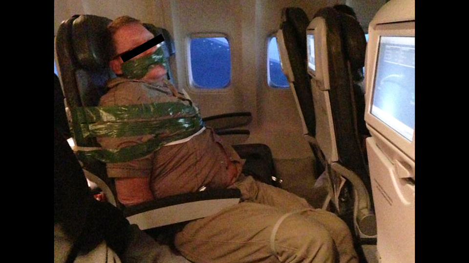 Yes, that man got so drunk he needed to be ducktaped to a seat. You need to give him props for going all out.