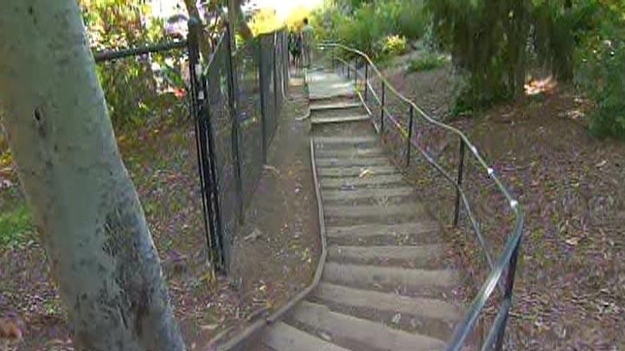 Despite what the name might imply, the rape trail used to be the quickest, most traveled route to certain Westwood apartments. In an effort to rebrand the area, it was officially given the name Saxon Steps in 2008. But after a woman was sexually assaulted there in 2012, the university got rid of the steps all together. It's not enclosed by a fence and covered with trees.