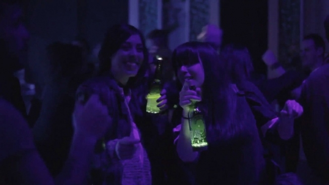 Light up the club! This Heineken bottle has built in LED lights that react when the bottle are touched and sipped. With the help of said LEDs, an 8-bit microprocessor and an accelerometer, motions (such as clinking bottles together) trigger effects that light up the whole bottle. It can even be synchronised to music.